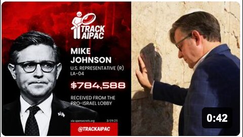 NOW - U.S. Speaker of the House Mike Johnson prays at Jerusalem's Western Wailing Wall while wearing a Kippah