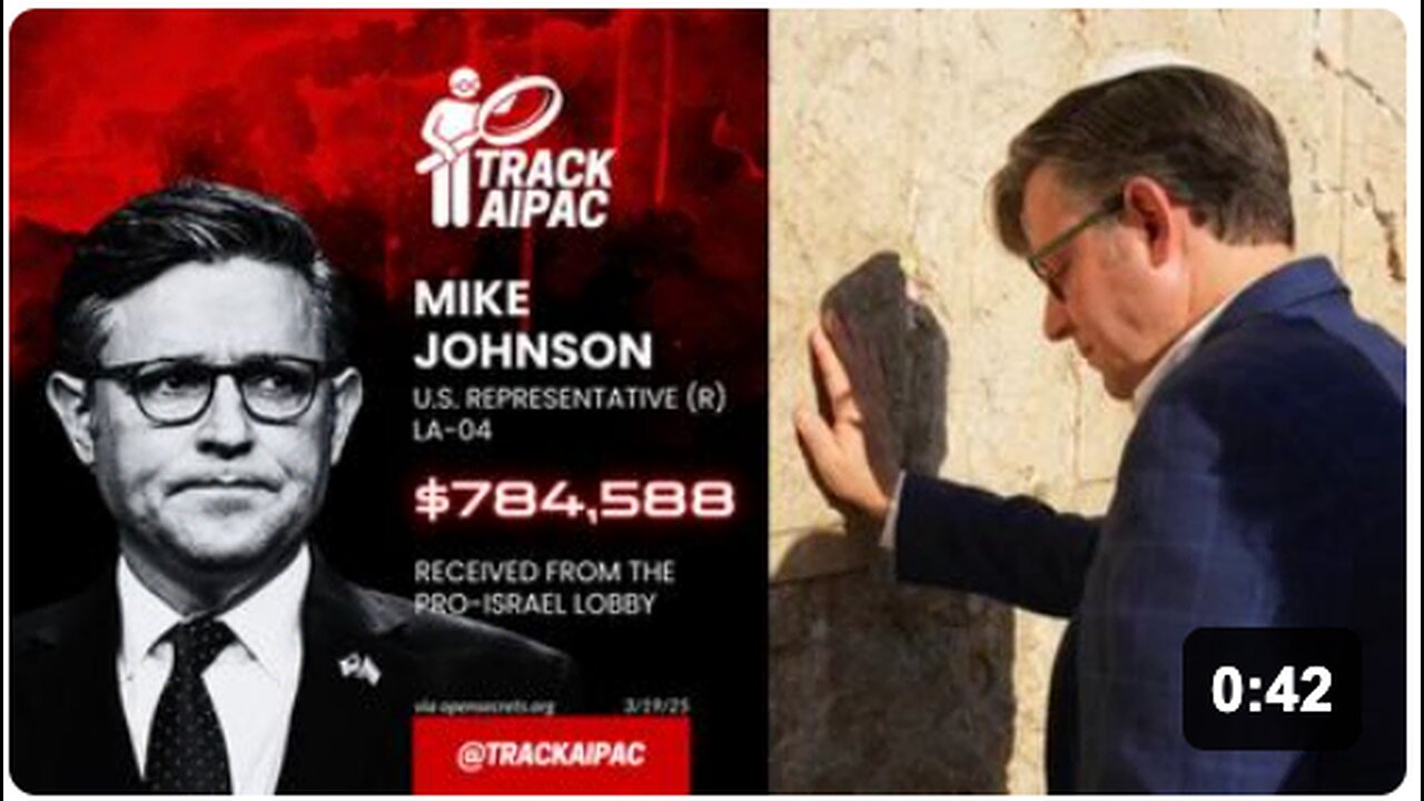 NOW - U.S. Speaker of the House Mike Johnson prays at Jerusalem's Western Wailing Wall while wearing a Kippah