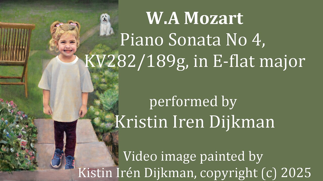 W A Mozart Piano Sonata No 4, KV282/189g in E-flat major, played by Kristin Irén Dijkman