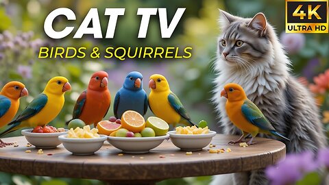 CAT BIRD WATCHING: Non-Stop Bird Action! Videos for Cats to Watch in 4K