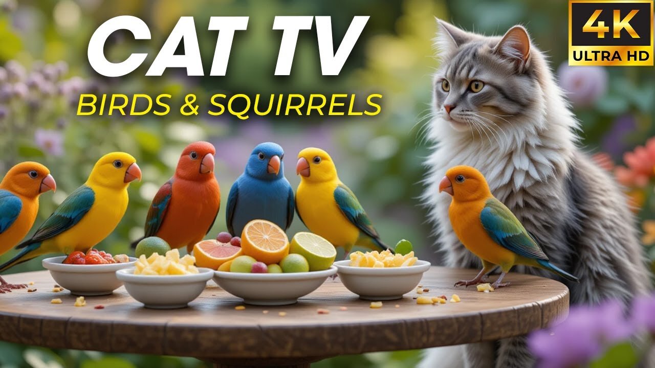 CAT BIRD WATCHING: Non-Stop Bird Action! Videos for Cats to Watch in 4K