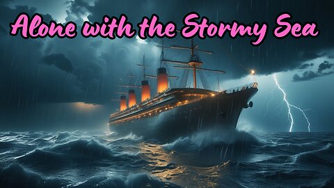 1 Hour of Rainy Ocean Ambience – A Lone Ship in the Stormy Night