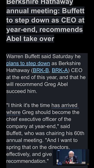 WARREN BUFFETT STEP DOWN
