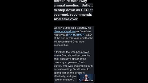 WARREN BUFFETT STEP DOWN