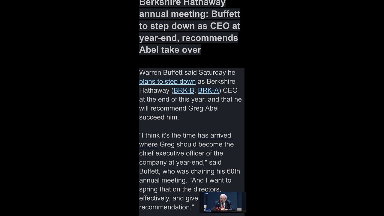 WARREN BUFFETT STEP DOWN