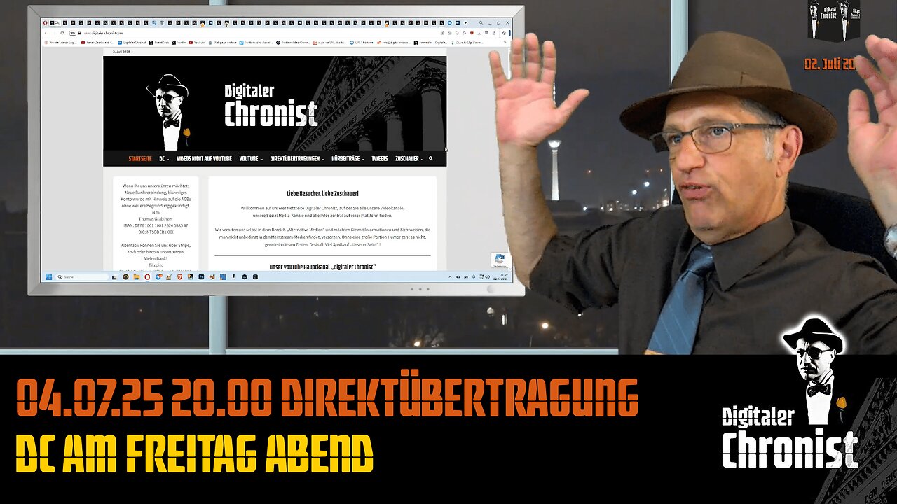 Aufzeichnung vom 04.07.25 Direktübertragung - DC am Freitag Abend