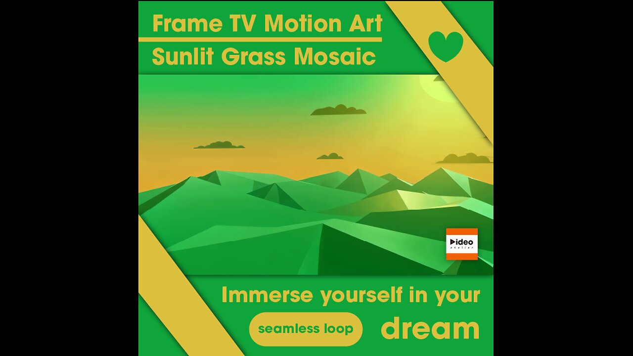 🏔️Sunlit Grass Mosaic • Frame TV Motion Art Office Home Relaxing • Low Stim 4K Ambient Calm Modern