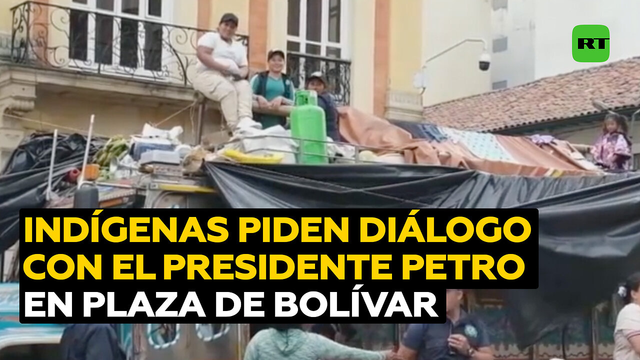 Indígenas se concentran en la Plaza de Bolívar para pedir diálogo con el presidente Petro