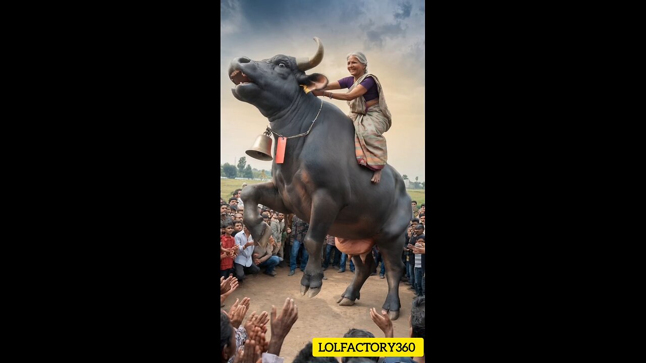 Grandma on a Giant Buffalo? Yes, It Happened!😱