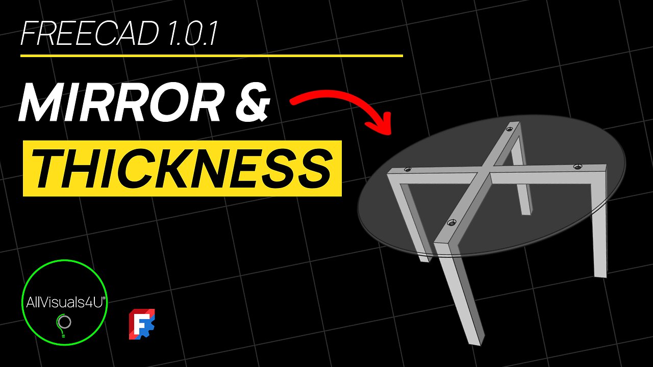 ⏱ TIMELAPSE 🍹 3D Table Design - FreeCAD Thickness - FreeCAD Polar Pattern Tutorial - FreeCAD Mirror