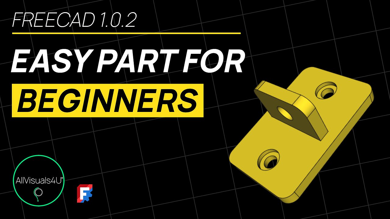 ⏱ TIMELAPSE 👨‍🎓 FreeCAD 1 - FreeCAD Part Design - FreeCAD Hole Tutorial - What Is A Counterbore Hole