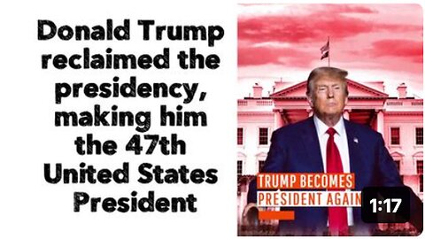 "Donald Trump Becomes 47th U.S. President in Historic Reclaim of Presidency"