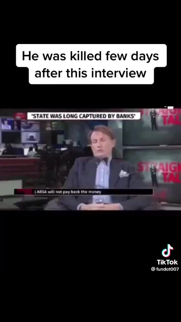 South African banker Stephen Mitford Goodson was killed a few days after this interview