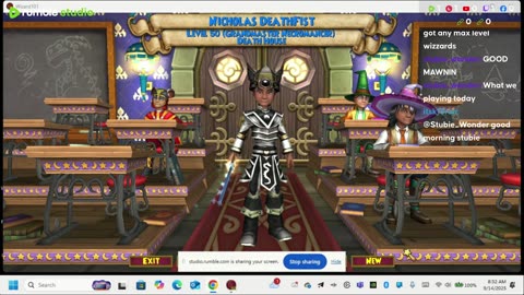 wizard101 doing the rates and doing another team thing