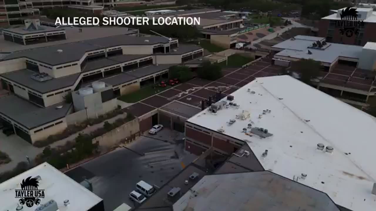 Drone footage of Kirk assassination area