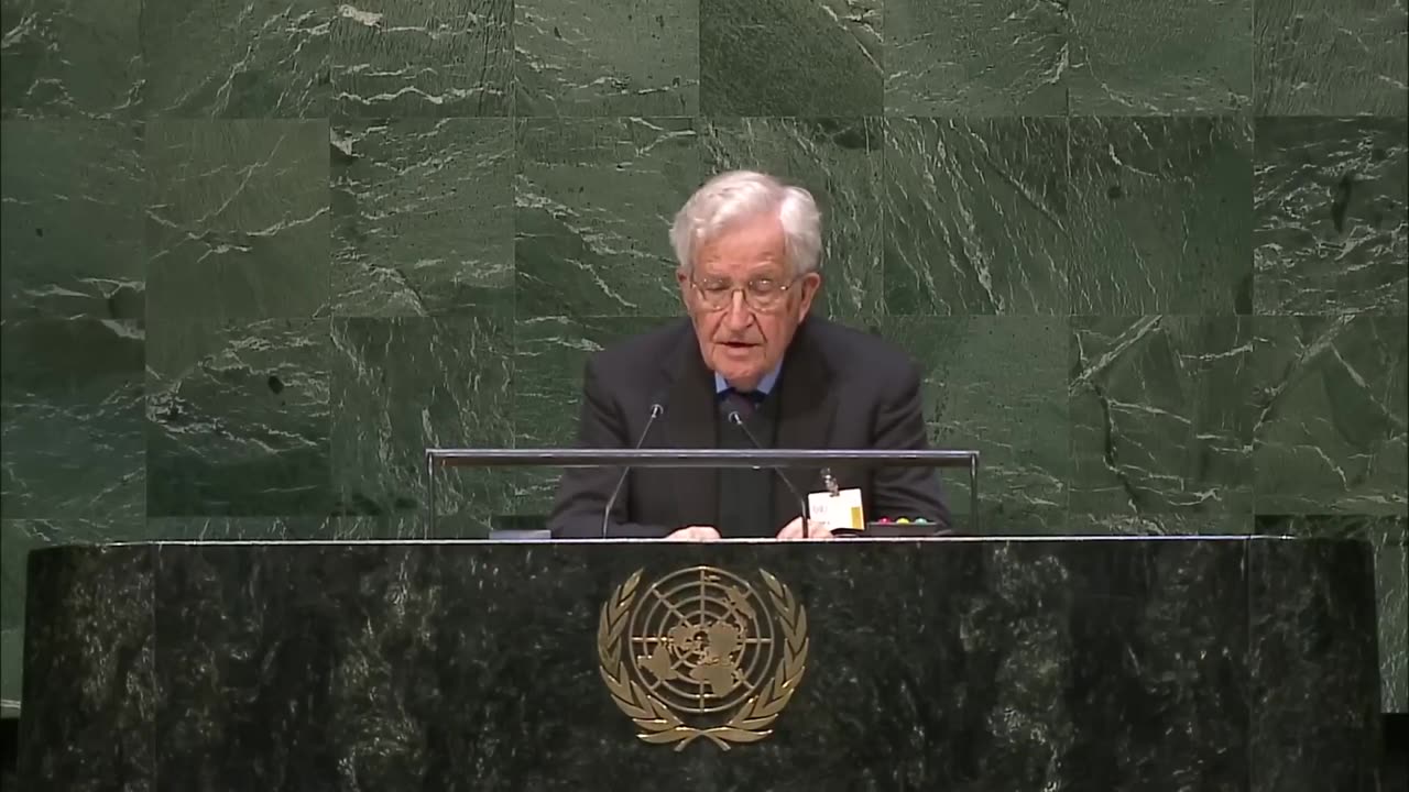 MIT Professor Noam Chomsky at UN blames Israel - not Hamas - all along