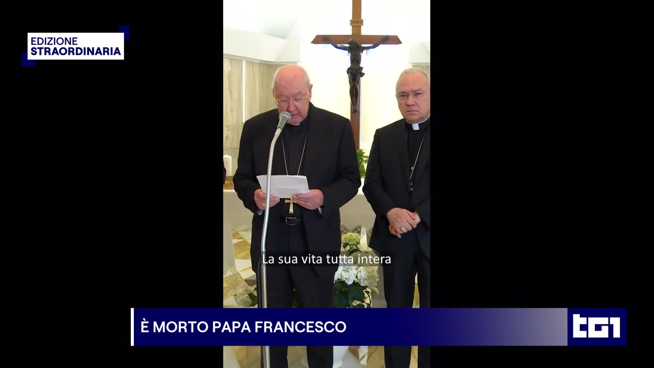 Il cardinal Farrell annuncia la morte di Papa Francesco