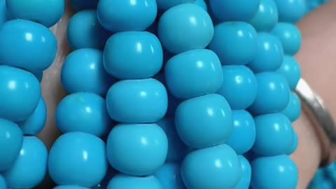 20250727-3 Natural Turquoise Sterling Treatment Turquoise String Adorn Morning Dew Marks
