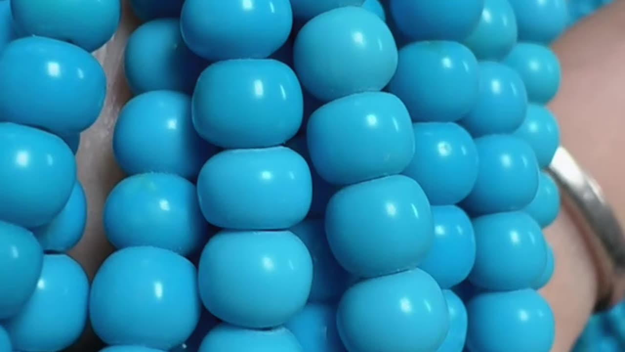 20250727-3 Natural Turquoise Sterling Treatment Turquoise String Adorn Morning Dew Marks