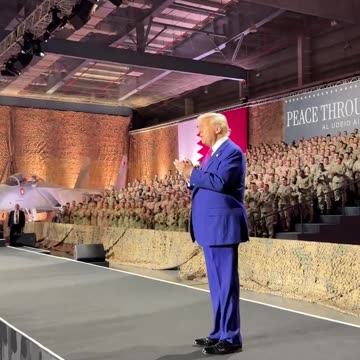 President Donald J. Trump arrives at Al Udeid Air Force Base to address US and Qatari troops