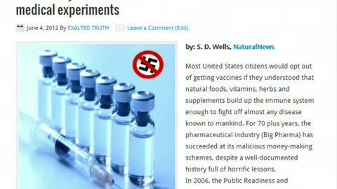 Biowarfare Tests On The Public And The Nazi Roots Of Vaccinations