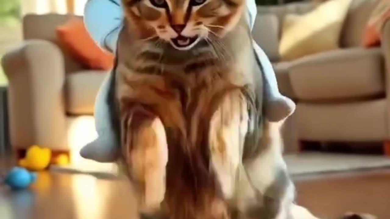 Cat funny baby