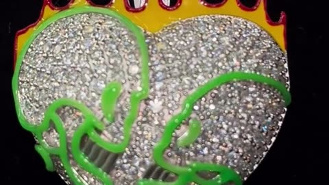 925 Italian Silver VVS Moissanite Tennis Chain & UV Enamel Heart Combo