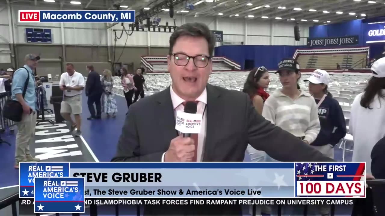 PRE TRUMP SPEAKERS: THE FIRST 100 DAYS - TRUMP RALLY IN WARREN, MI