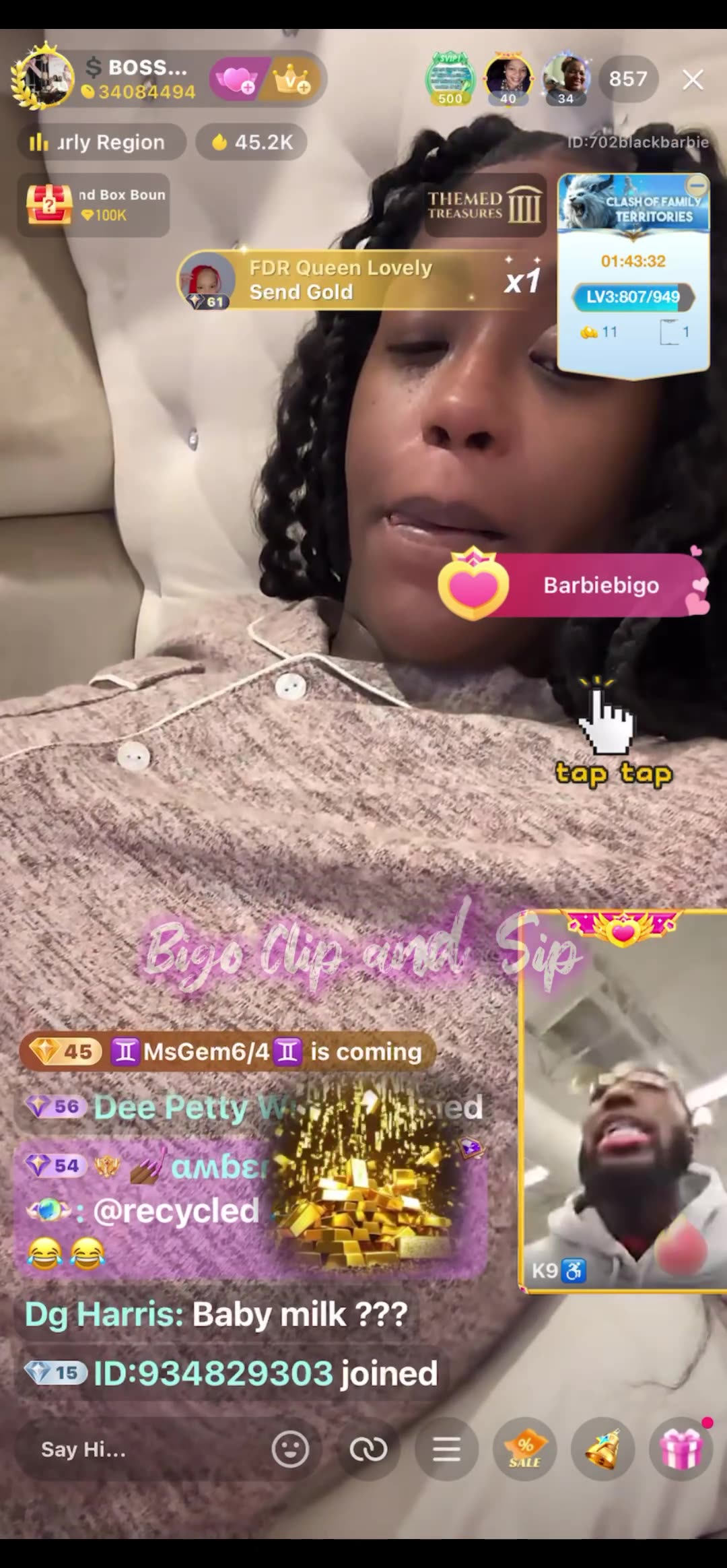 Boss Barbie n K9 read comments about caring for baby 5/29/25 #bigoclipandsip