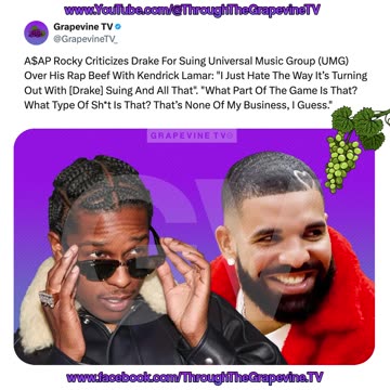 A$AP Rocky Slams Drake For Suing UMG Over Kendrick Lamar Beef: “What Part Of The Game Is That?”