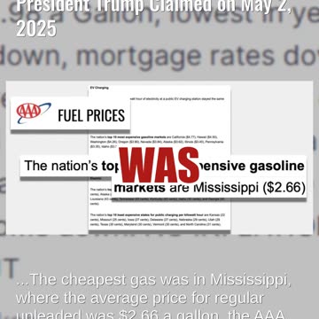 Fact Check: Gasoline Prices Did NOT Fall Below $1.98 A Gallon As Trump Claimed on May 2, 2025