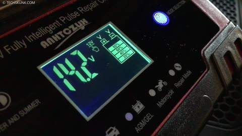 Testing new 12v car charger for starter batteries