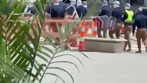 “Listen to the commentary from two random guys. The average propagandized mind can’t comprehend A group of White men peacefully marching with American flags in 2025.”