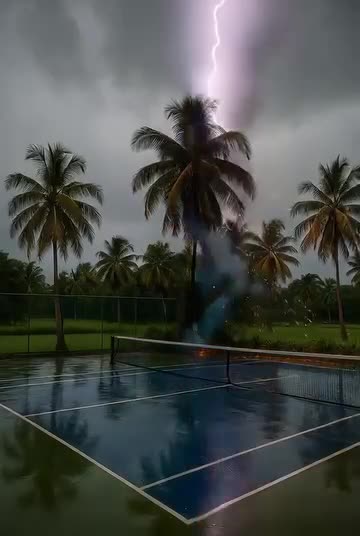 Lightning Strikes Palm Trees! ⚡🌴