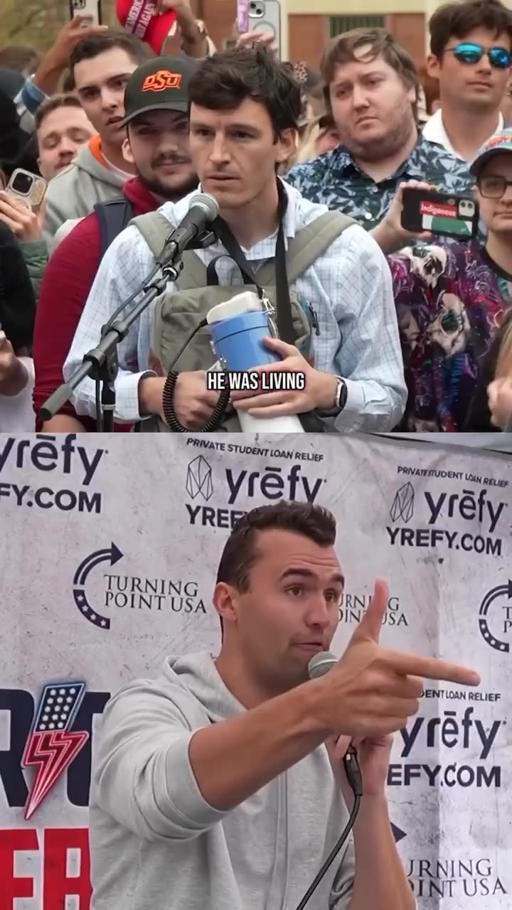 Watch closely. Do you recognize whos debating with Charlie Kirk?