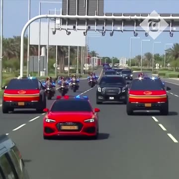 President Donald J. Trump given Cybertruck motorcade through Doha, Qatar.