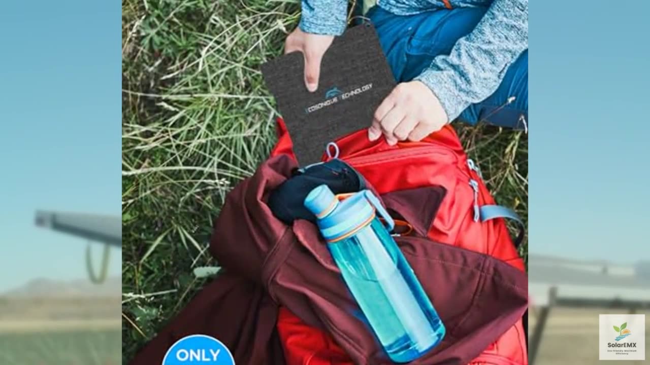 Ecosonique 15W Small Solar Charger Panels with USB C USB A Fast Charging Foldabl