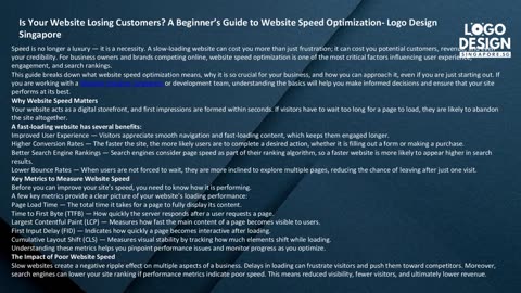 Is Your Website Losing Customers? A Beginner’s Guide to Website Speed Optimization