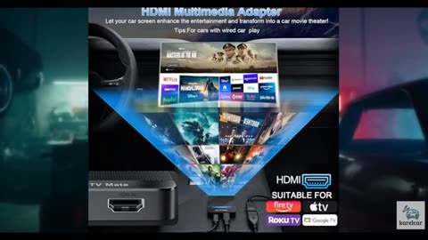 Car TV Mate Pro with Wireless Car Play Adapter, 2 in 1 HDMI Multimedia Adapter