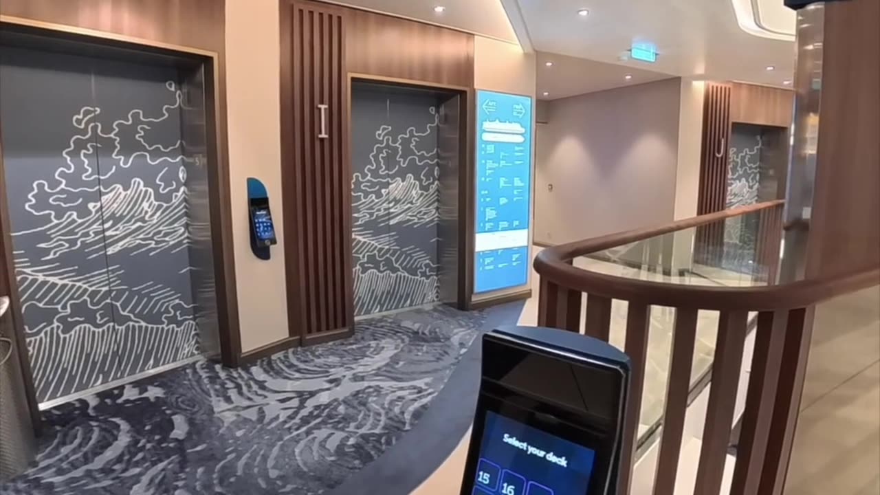 Digital Elevators at Star of the Seas Deck 5