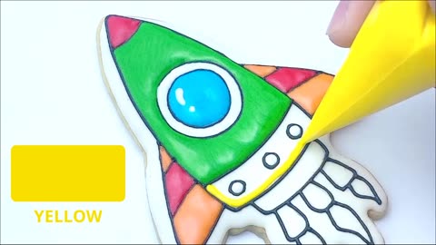 Colorful Spaceship Cookie Decorating Tutorial | Easy Icing Techniques!
