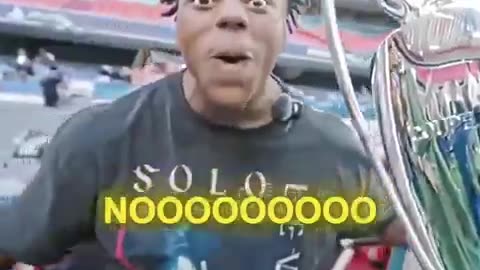 Ishowspeed did back flip infront of UCL trophy