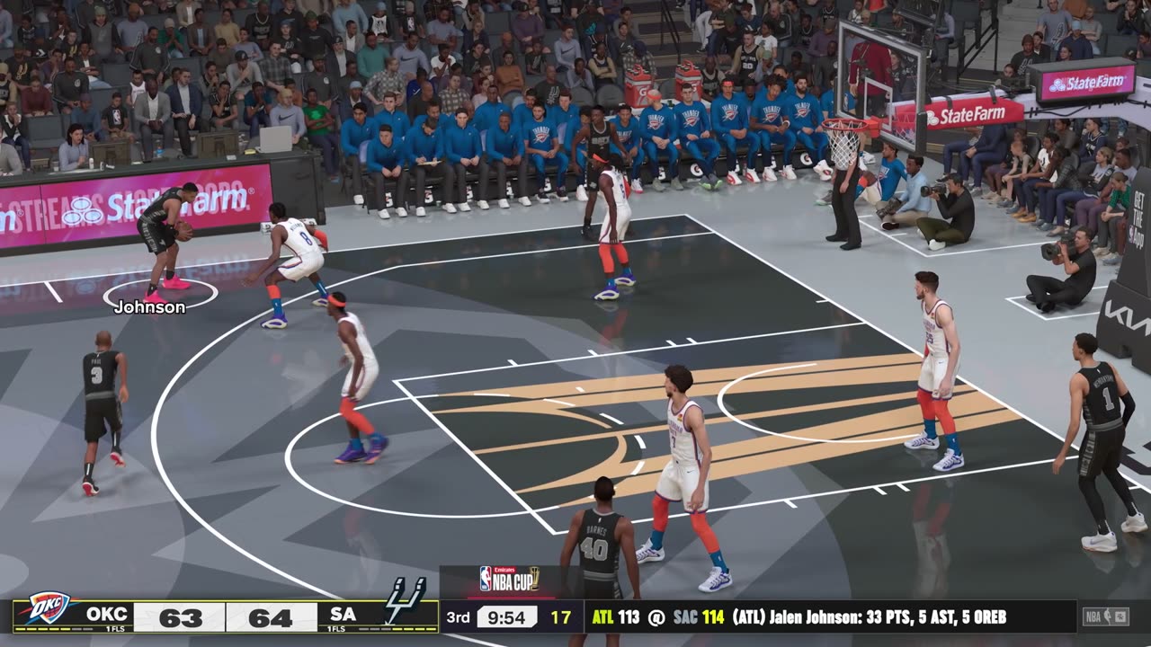 NBA 2k25 Oklahoma City Thunder Franchise Game 15 Thunder Vs Spurs CPU Vs CPU