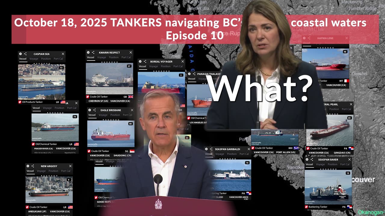 #10 October 18, 2025 #tanker count in the banned BC tanker zone. Banned for Alberta oil that is...
