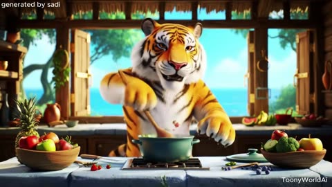 সবজি খাও, শক্তি পাও! 🐯 | Bengali Cartoon Tiger Cooking Song | Kids Healthy Food Song |
