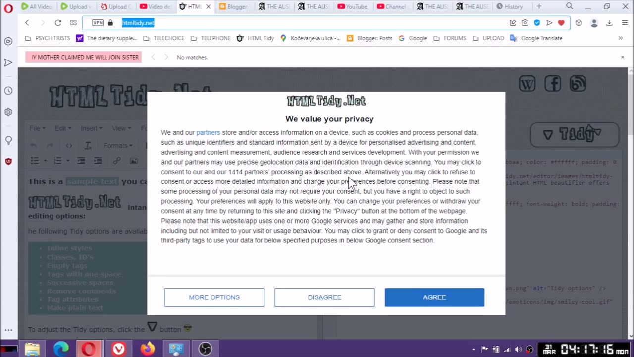 Yet another internet police attack on me HTMLTIDY.NET