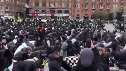 Islamic power demonstration in Copenhagen, Denmark