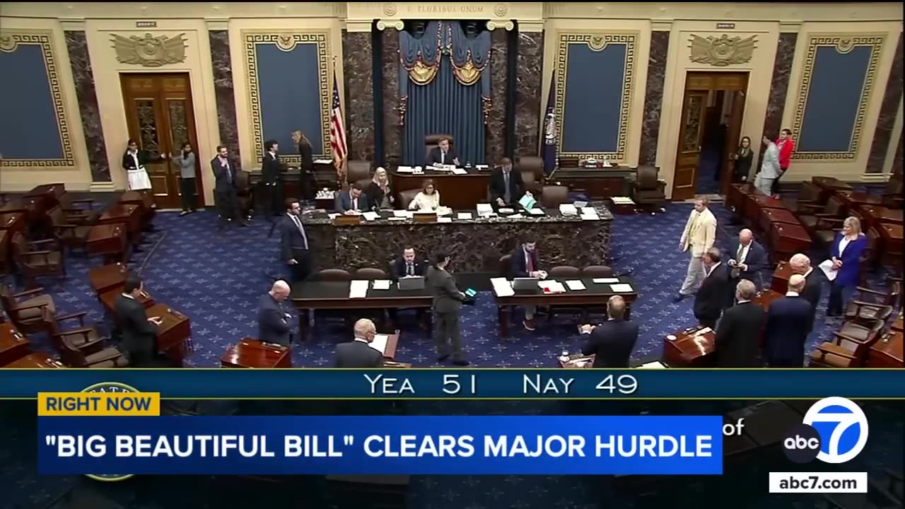 Senate Republicans voting in a dramatic late Saturday