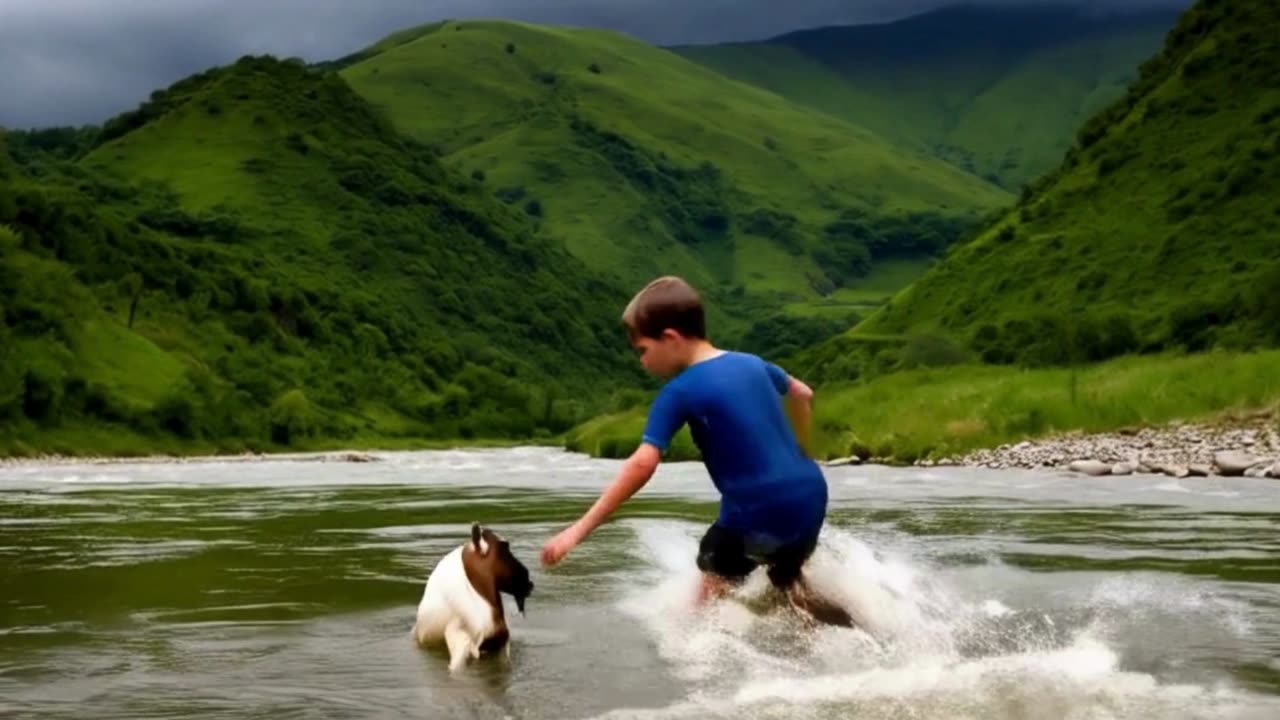 Brave Child Rescues Goat in Heartwarming Moment!