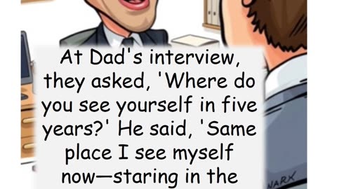 Dad’s Epic Job Interview Answer 😂👨‍🦰 #DadJoke #ViralFun